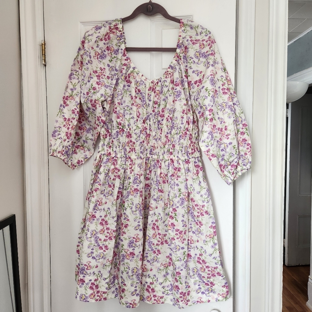 H&M Flared-Skirt Cotton Dress – Size Medium